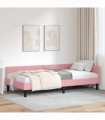 vidaXL Corner Bed Frame Pink 90 x 200 cm Velvet and Engineered wood