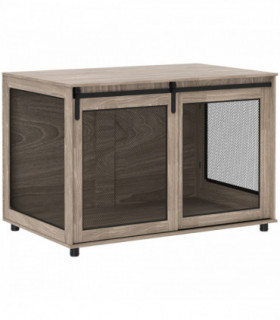 PawHut Dog Crate Furniture on Wheels, for Medium Dogs, 80 x 56 x 62.5cm