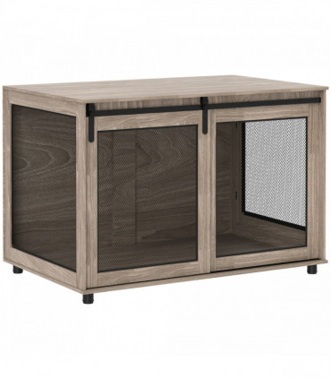 PawHut Dog Crate Furniture on Wheels, for Medium Dogs, 80 x 56 x 62.5cm