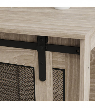 PawHut Dog Crate Furniture on Wheels, for Medium Dogs, 80 x 56 x 62.5cm