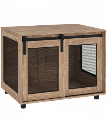 PawHut Dog Crate Furniture with Flip-up Top, 2 Doors, for Extra Large Dogs
