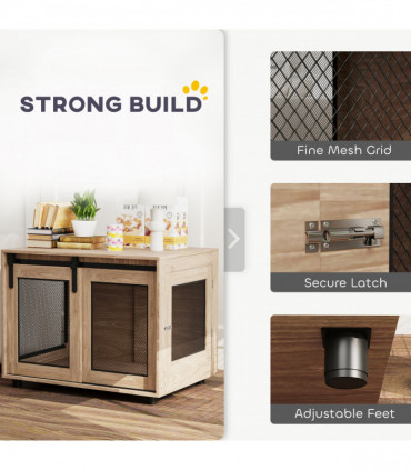 PawHut Dog Crate Furniture with Flip-up Top, 2 Doors, for Extra Large Dogs