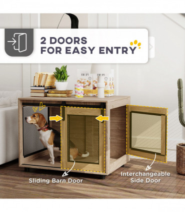 PawHut Dog Crate Furniture with Flip-up Top, 2 Doors, for Extra Large Dogs