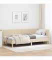 vidaXL Corner Bed Frame Cream 80 x 200 cm Fabric and Engineered wood