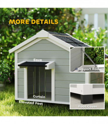 PawHut Dog Crate Furniture with Flip-up Top, 2 Doors, for Large Dogs