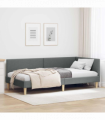 vidaXL Corner Bed Frame Other with Headboard Dark grey 90 x 200 cm