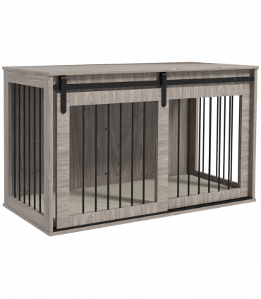 PawHut Dog Crate Furniture with Removable Cushion for XL Dogs - Brown