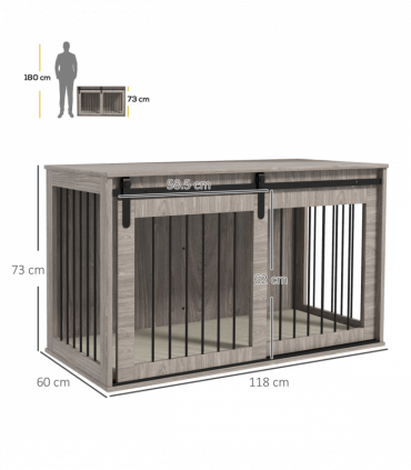 PawHut Dog Crate Furniture with Removable Cushion for XL Dogs - Brown