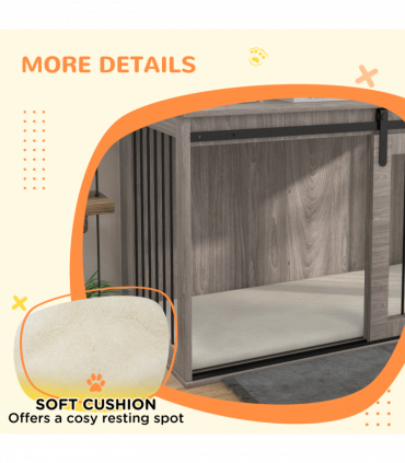 PawHut Dog Crate Furniture with Removable Cushion for XL Dogs - Brown