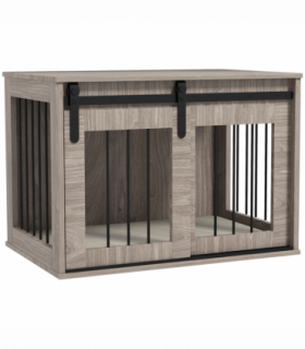 PawHut Dog Crate Furniture with Removable Cushion, for Medium Dogs - Brown