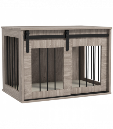 PawHut Dog Crate Furniture with Removable Cushion, for Medium Dogs - Brown