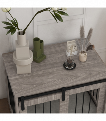 PawHut Dog Crate Furniture with Removable Cushion, for Medium Dogs - Brown