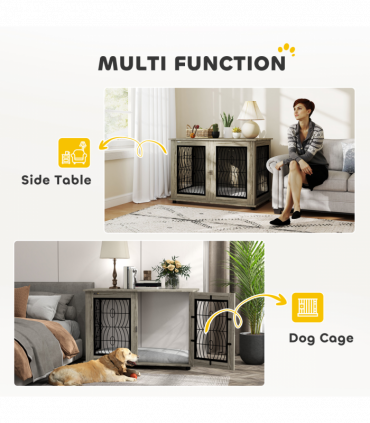 PawHut Dog Crate Furniture, 44.5" End Table for Extra Large Dogs w/ Cushion