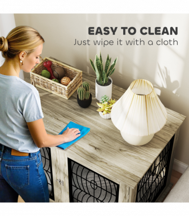 PawHut Dog Crate Furniture, 44.5" End Table for Extra Large Dogs w/ Cushion