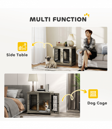 PawHut Dog Crate Furniture, End Table for Medium Dogs w/ Cushion