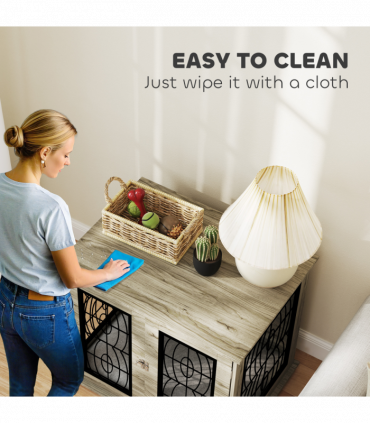 PawHut Dog Crate Furniture, End Table for Medium Dogs w/ Cushion