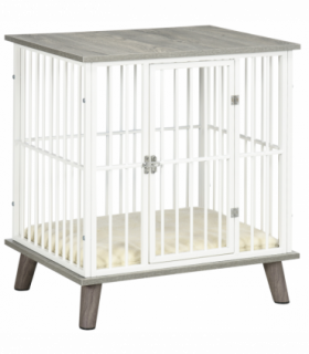 PawHut Dog Crate Furniture, Indoor Dog Kennel Side End Table, 64.5x48x70.5 cm