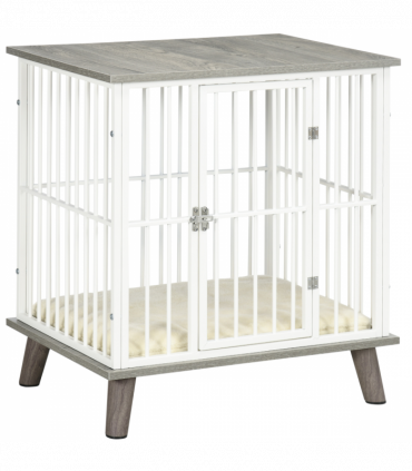 PawHut Dog Crate Furniture, Indoor Dog Kennel Side End Table, 64.5x48x70.5 cm