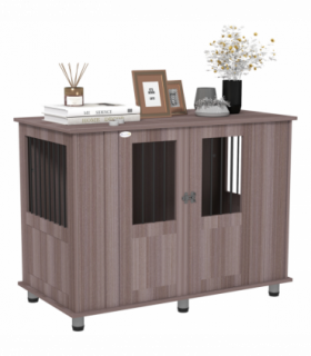 PawHut Dog Crate Kennel Cage for Extra Large Dog, Indoor End Table, Purple