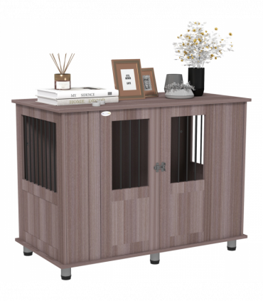 PawHut Dog Crate Kennel Cage for Extra Large Dog, Indoor End Table, Purple