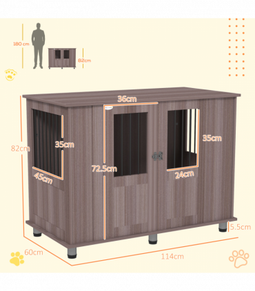 PawHut Dog Crate Kennel Cage for Extra Large Dog, Indoor End Table, Purple