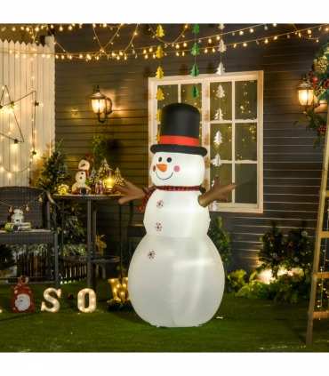 6ft Giant Inflatable Snowman Christmas Deco LED Lights Accessories Cute Family