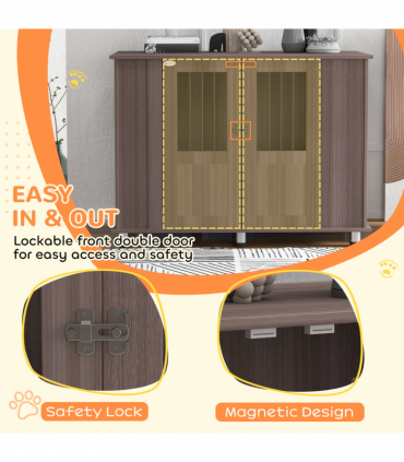 PawHut Dog Crate Kennel Cage for Extra Large Dog, Indoor End Table, Purple