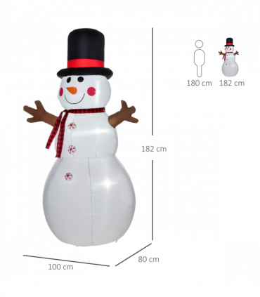6ft Giant Inflatable Snowman Christmas Deco LED Lights Accessories Cute Family