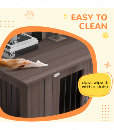 PawHut Dog Crate Kennel Cage for Extra Large Dog, Indoor End Table, Purple