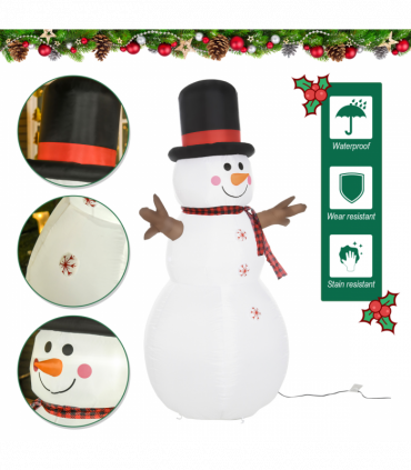 6ft Giant Inflatable Snowman Christmas Deco LED Lights Accessories Cute Family