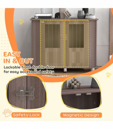 PawHut Dog Crate Kennel Cage for Medium Large Dog, Indoor End Table, Purple