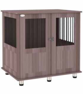 PawHut Dog Crate Kennel Cage for Small Medium Dog, Indoor End Table, Purple