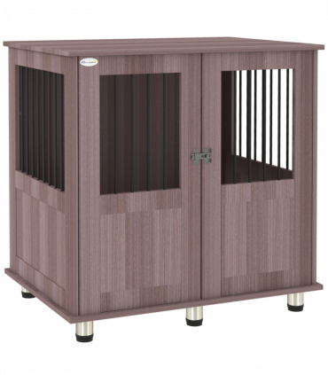 PawHut Dog Crate Kennel Cage for Small Medium Dog, Indoor End Table, Purple