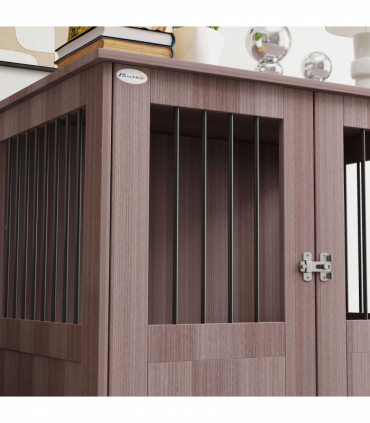 PawHut Dog Crate Kennel Cage for Small Medium Dog, Indoor End Table, Purple