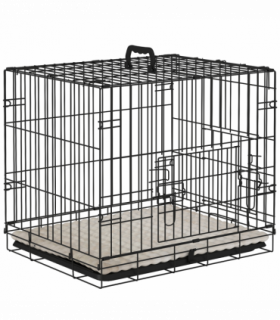 PawHut Dog Crate with 2 Doors, Tray, Soft Cushion, for Extra Small Dogs