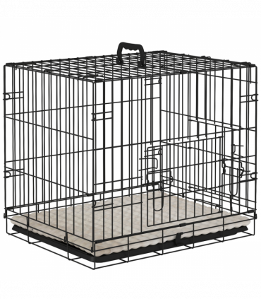 PawHut Dog Crate with 2 Doors, Tray, Soft Cushion, for Extra Small Dogs