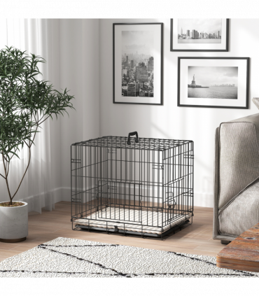 PawHut Dog Crate with 2 Doors, Tray, Soft Cushion, for Extra Small Dogs