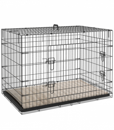 PawHut Dog Crate with 2 Doors, Tray, Soft Cushion, for Extra and Large Dogs