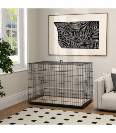 PawHut Dog Crate with 2 Doors, Tray, Soft Cushion, for Extra and Large Dogs