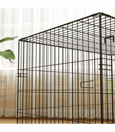 PawHut Dog Crate with 2 Doors, Tray, Soft Cushion, for Large Medium Dogs