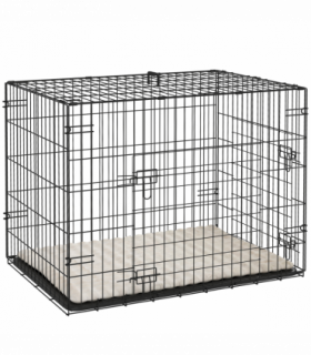 PawHut Dog Crate with 2 Doors, Tray, Soft Cushion, for Small Dogs