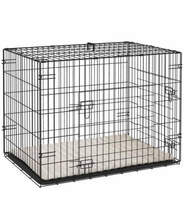 PawHut Dog Crate with 2 Doors, Tray, Soft Cushion, for Small Dogs