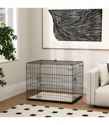 PawHut Dog Crate with 2 Doors, Tray, Soft Cushion, for Small Dogs
