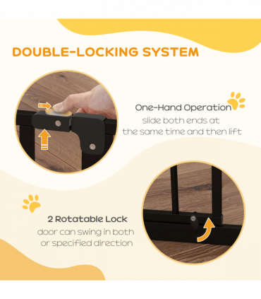 PawHut Dog Gate Wide Stair Gate with Door Pressure Fit, 75-95W cm, Black