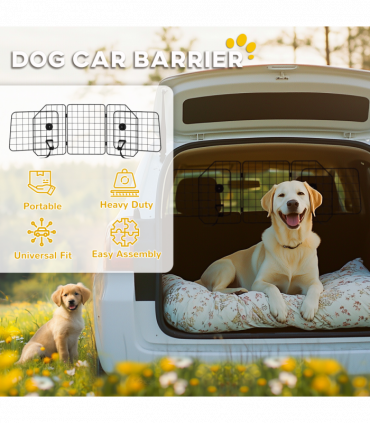 PawHut Dog Guard for SUVs, Vehicles, Vans, Car Barrier with Adjustable Width