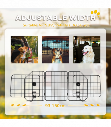 PawHut Dog Guard for SUVs, Vehicles, Vans, Car Barrier with Adjustable Width