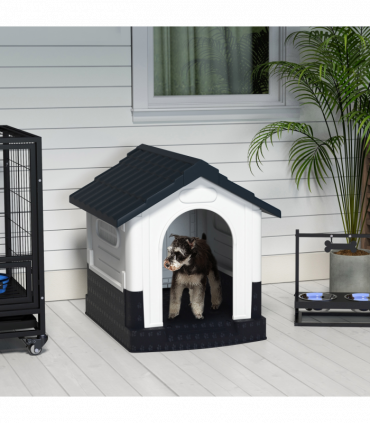 PawHut Dog Kennel for Outside, for XS and S Dogs, 80 x 69 x 76cm, Grey