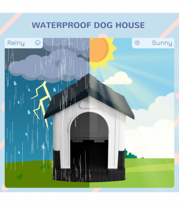 PawHut Dog Kennel for Outside, for XS and S Dogs, 80 x 69 x 76cm, Grey