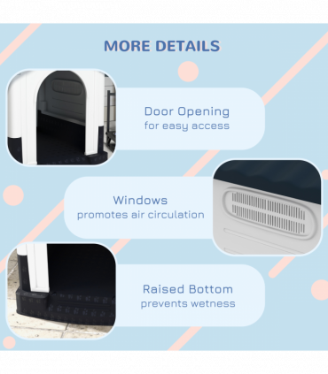 PawHut Dog Kennel for Outside, for XS and S Dogs, 80 x 69 x 76cm, Grey