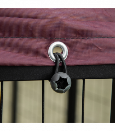 PawHut Dog Kennel with Rotating Bowl Holders, Cover, Outdoor Dog Run